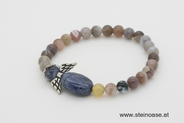 Armband Achat & Engel Dumortierit